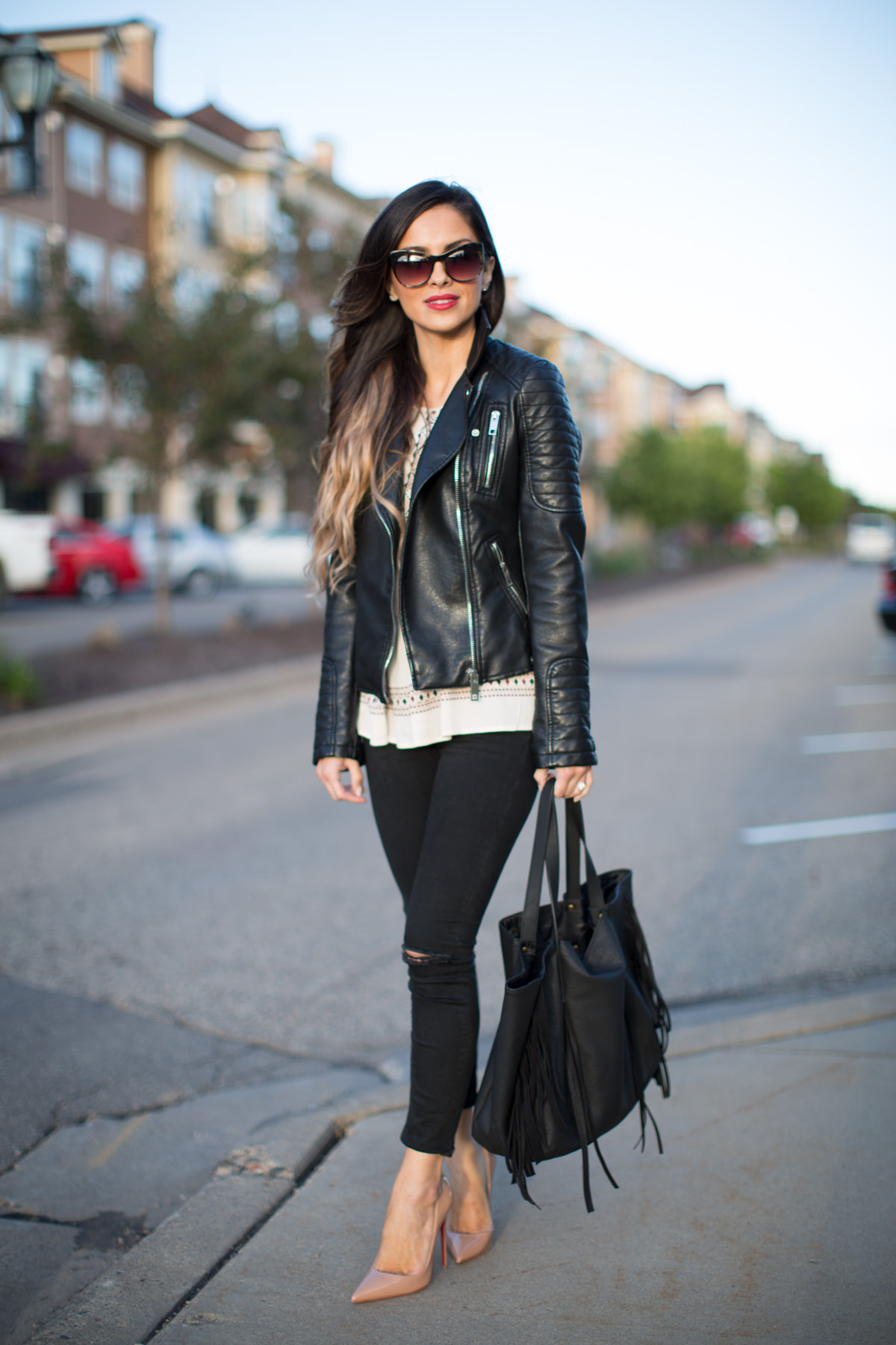 Leather Jacket & Skinny Jeans. - Mia Mia Mine