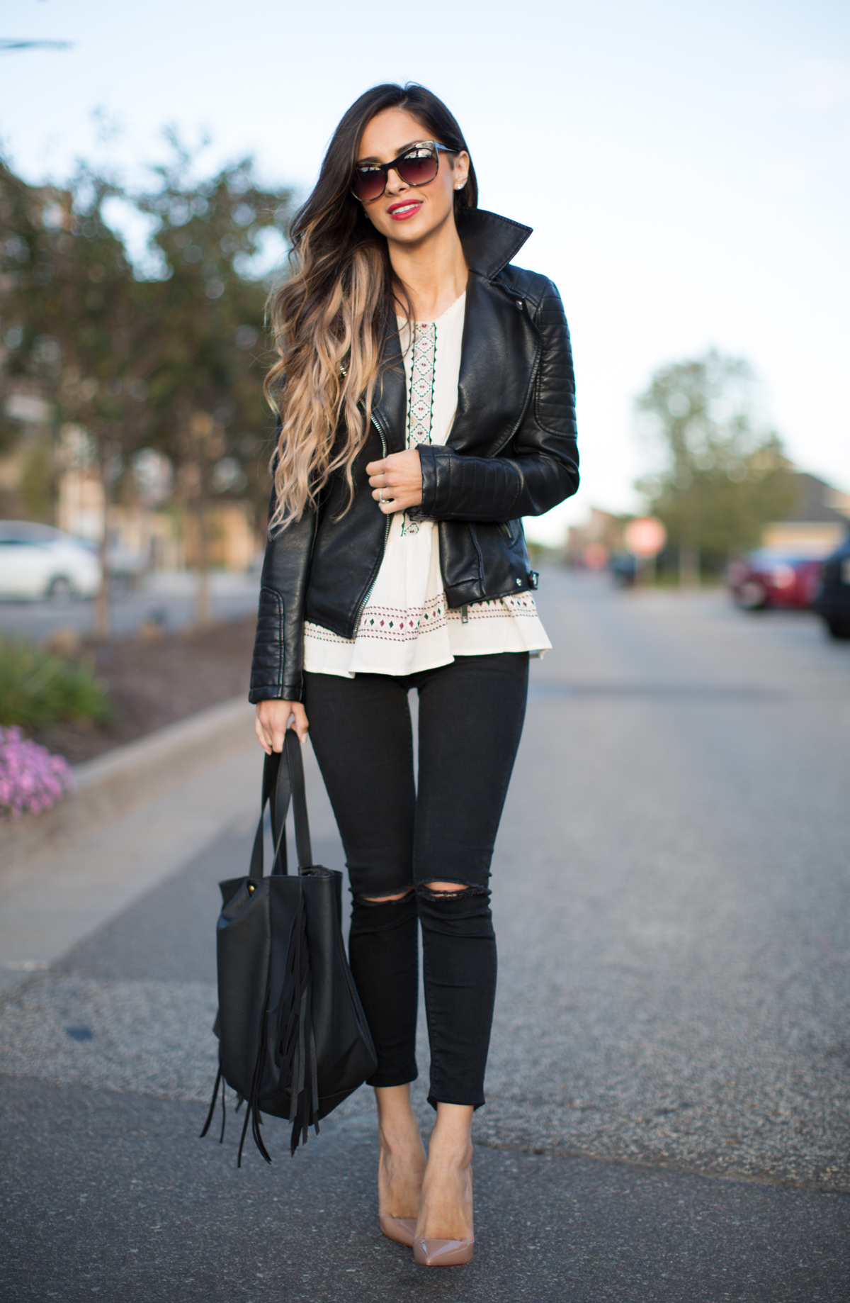 Leather Jacket & Skinny Jeans. - Mia Mia Mine