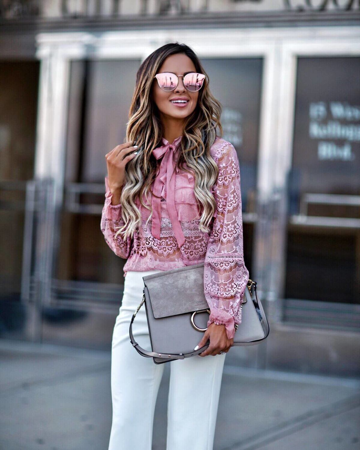 Образы с розовой блузкой
