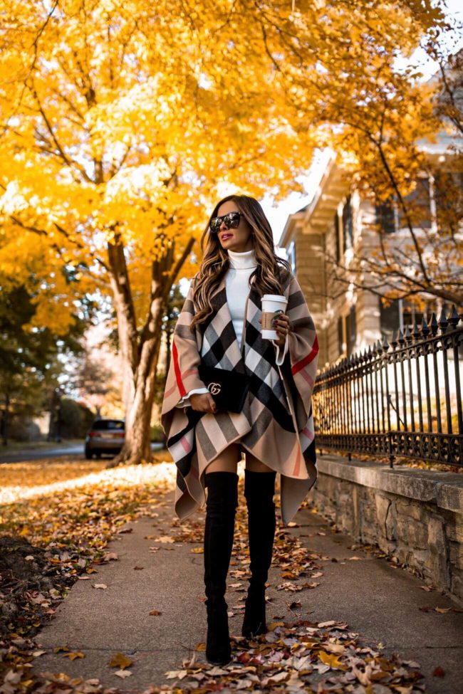 burberry poncho outfit