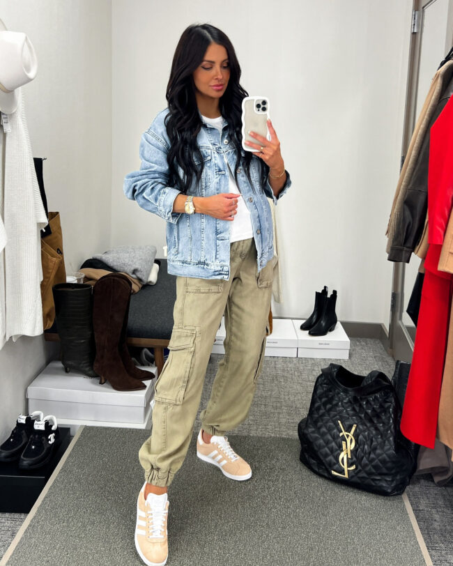 mia mia mine wearing allsaints cargo pants from the nsale